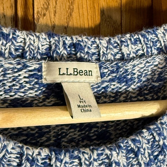 L.L. Bean Blue Chunky Marled Pullover Women's Sweater Large - Picture 2 of 5